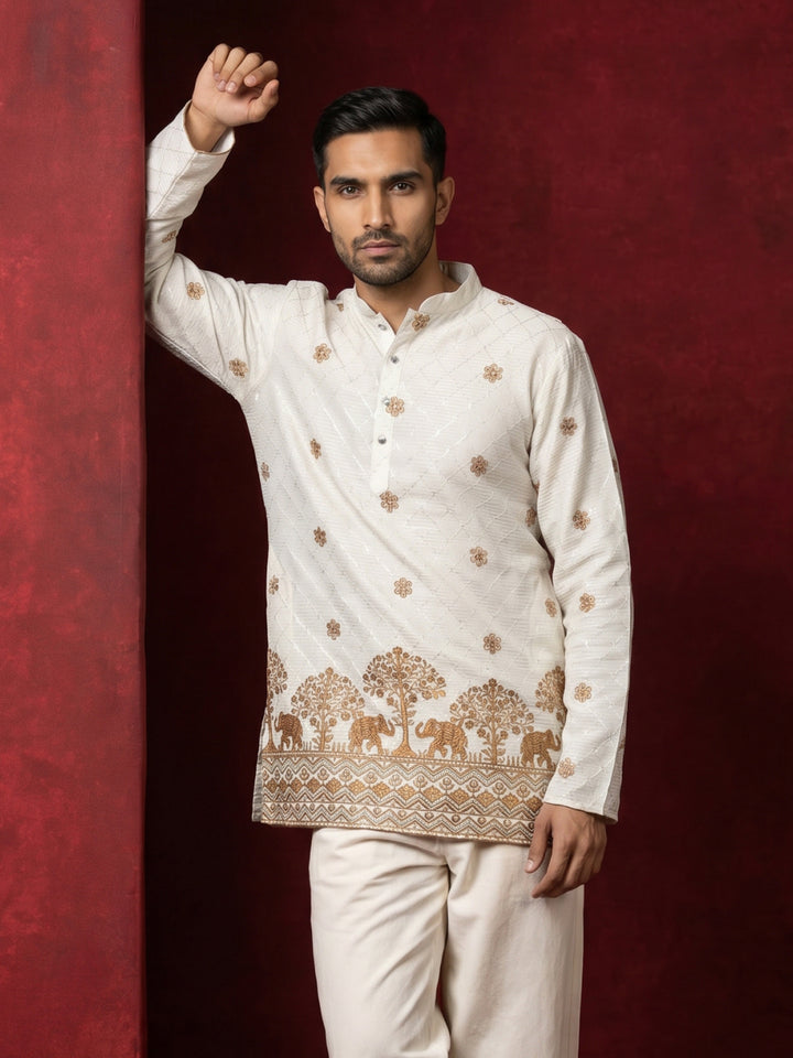 Premium Printed &amp; Thread Work Kurta