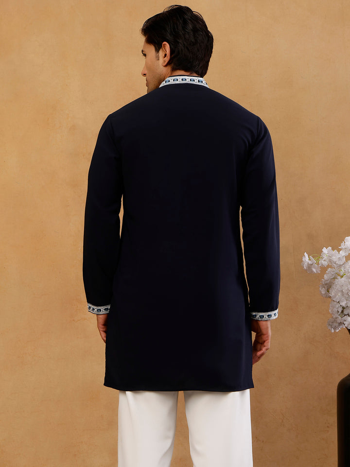 Ethnic Embroidered Japanese Fabric Kurta For Men
