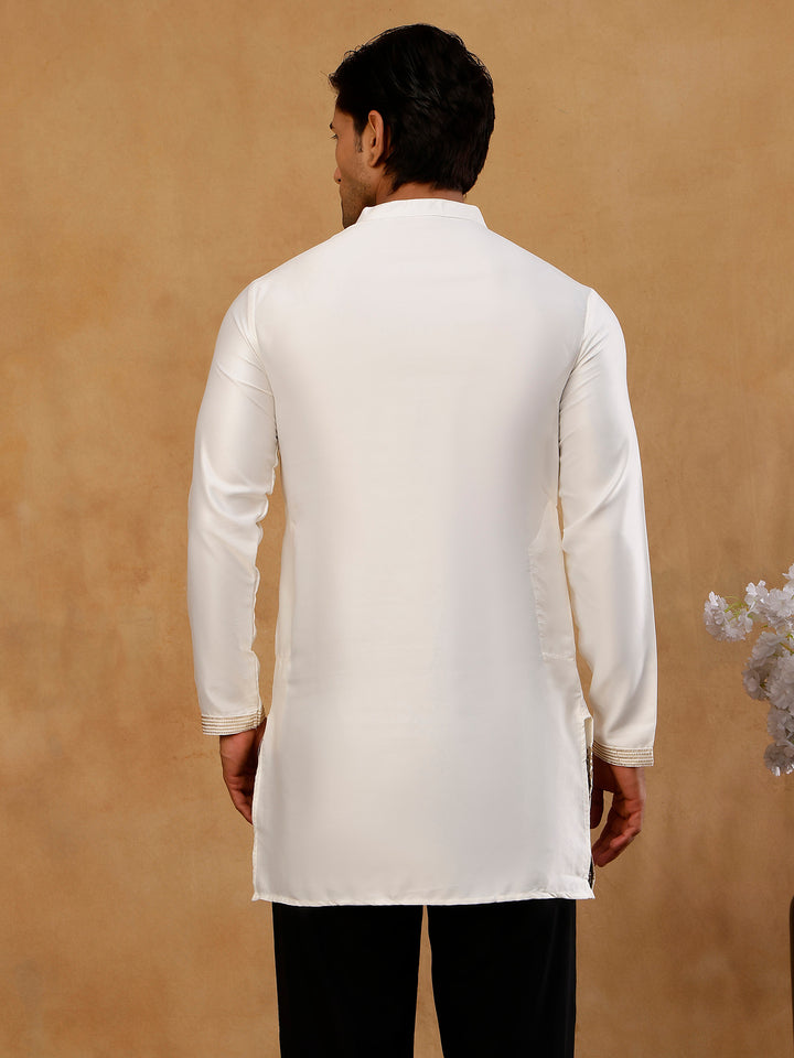 Silk Blend Embroidered Kurta