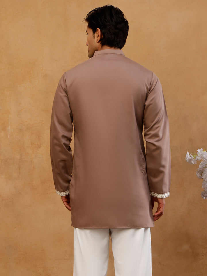 Cotton Blend Ethnic Embroidered Kurta
