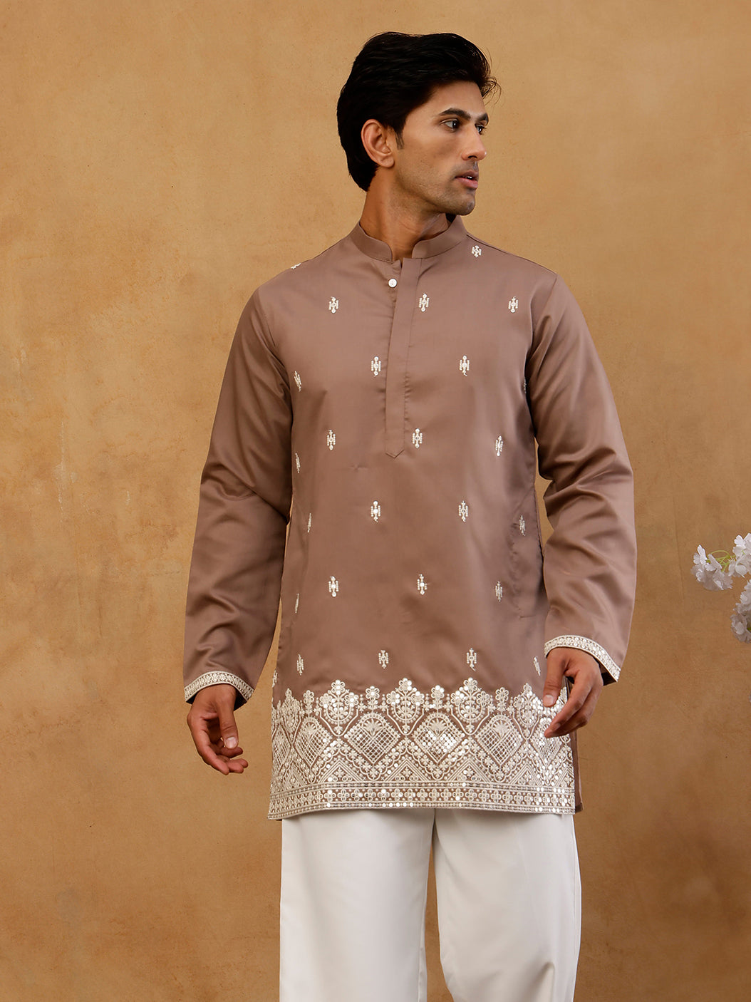 Cotton Blend Ethnic Embroidered Kurta