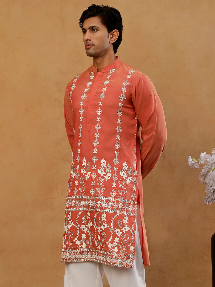 Floral Embroidered Kurta For Men