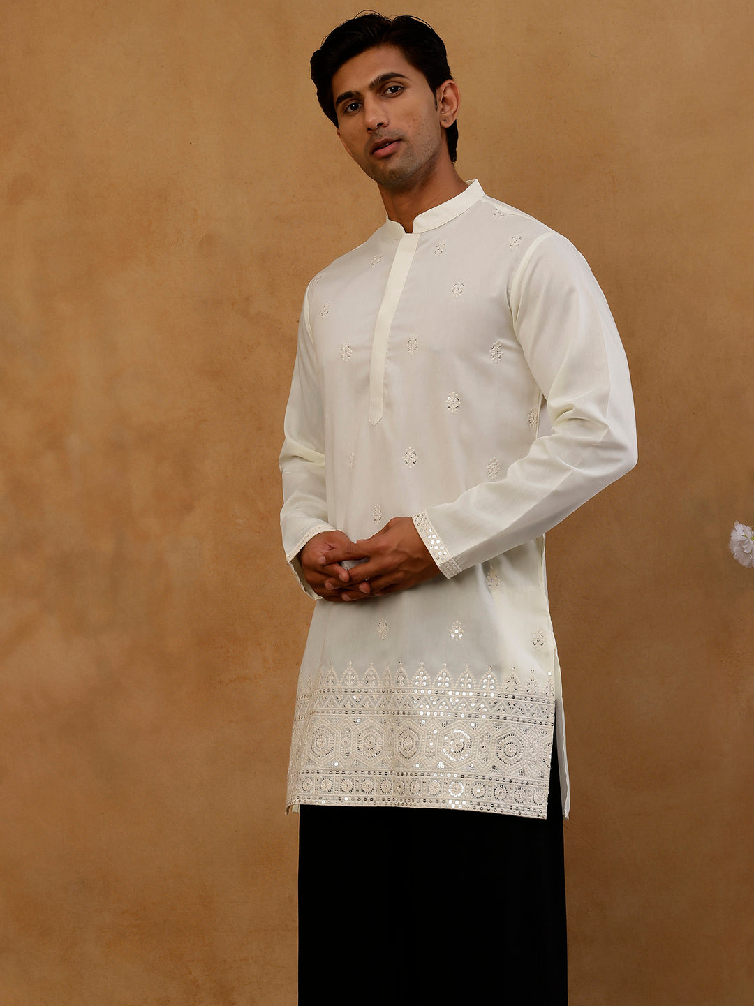 Floral Embroidered Kurta For Men