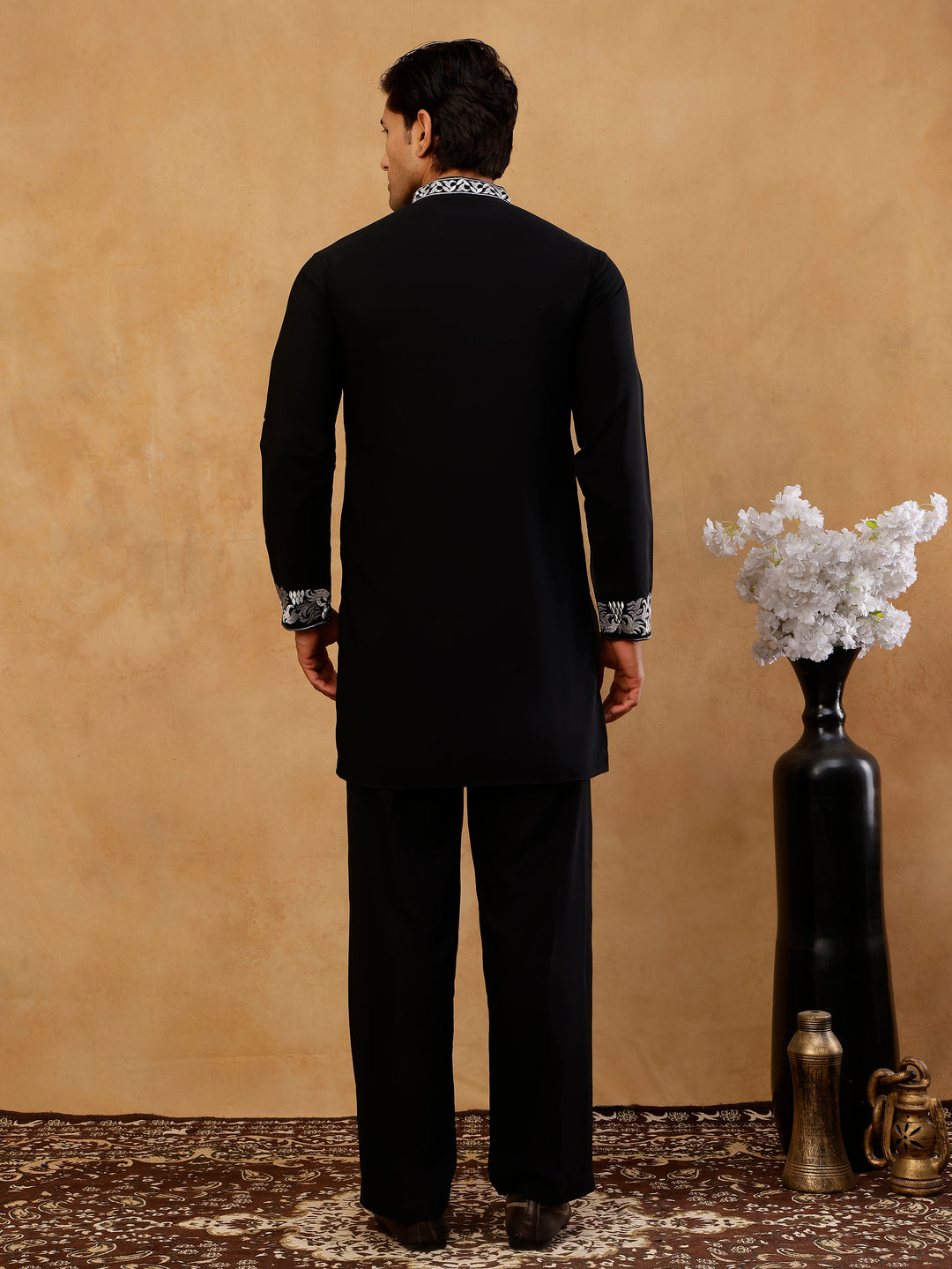 Japanese Fabric Embroidered Kurta With Korean Pants