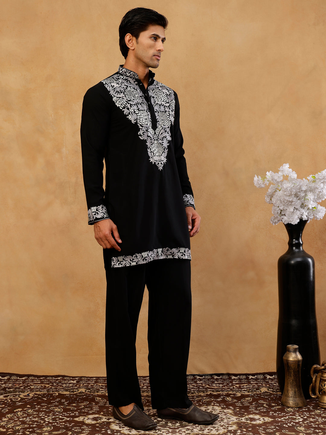 Japanese Fabric Embroidered Kurta With Korean Pants