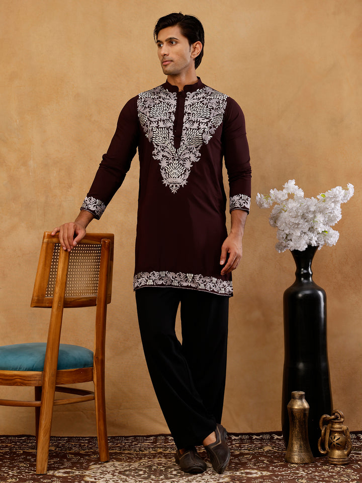 Japanese Fabric Embroidered Kurta With Korean Pants