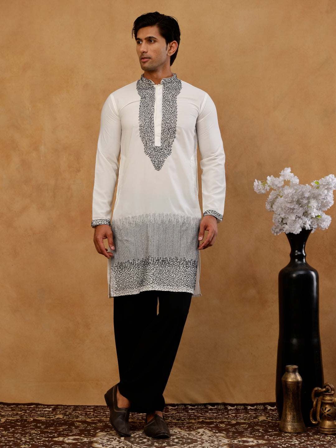 Japanese Imported Embroidered Kurta With Korean Pants