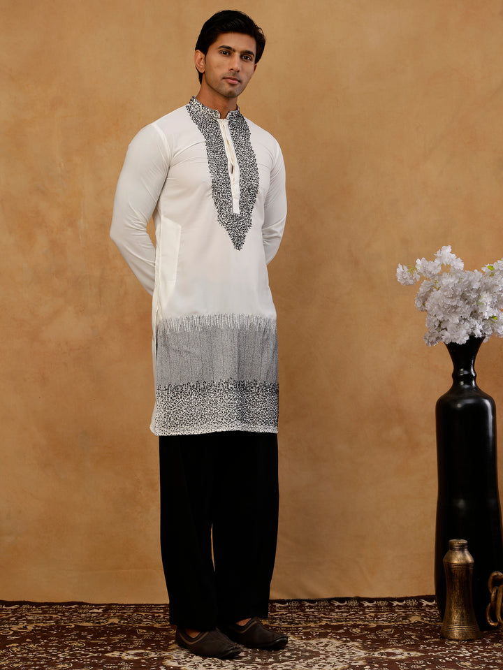 Japanese Imported Embroidered Kurta With Korean Pants