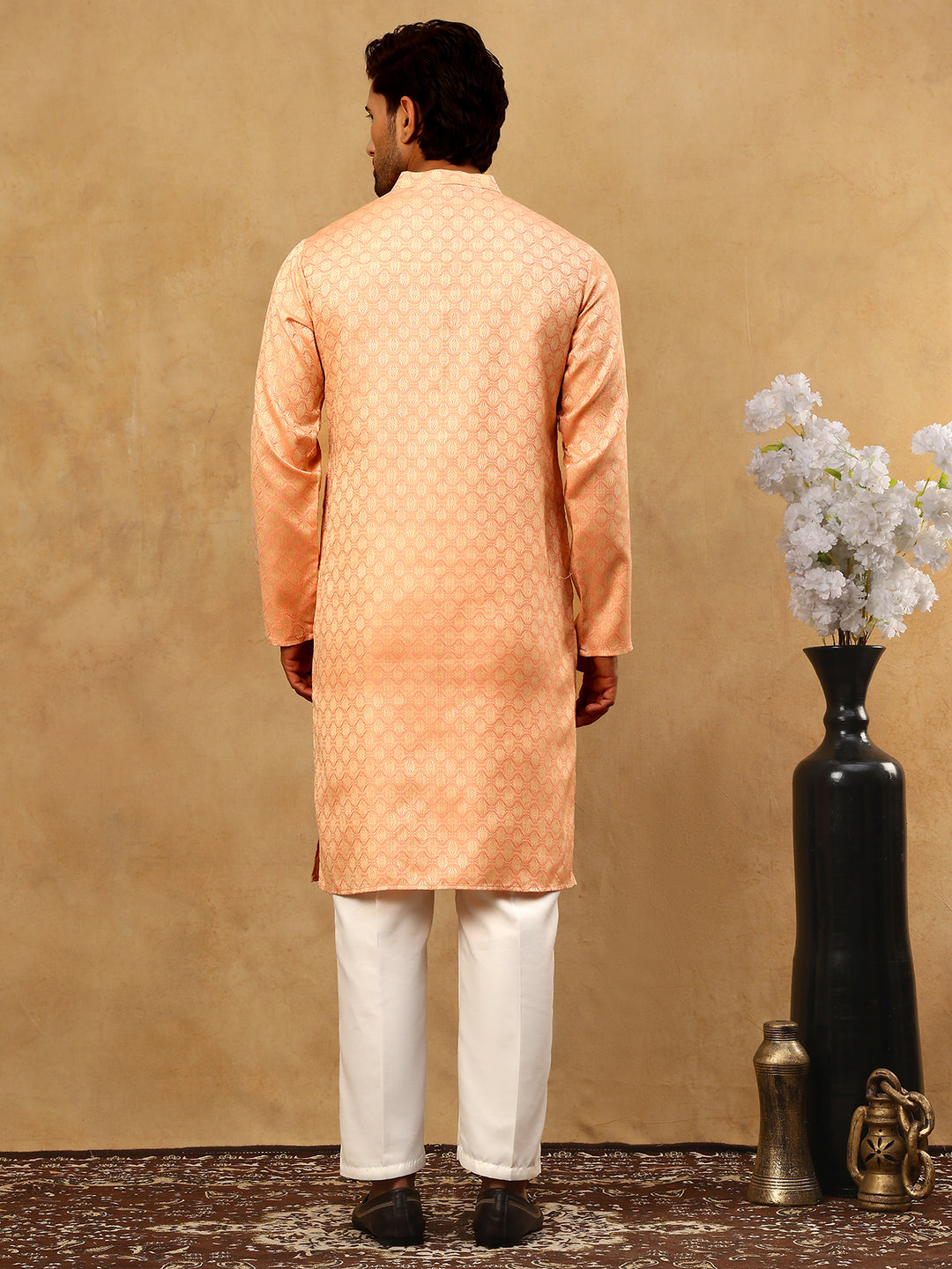Woven Design Cotton Jacquard Kurta Set