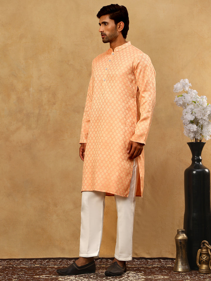 Woven Design Cotton Jacquard Kurta Set