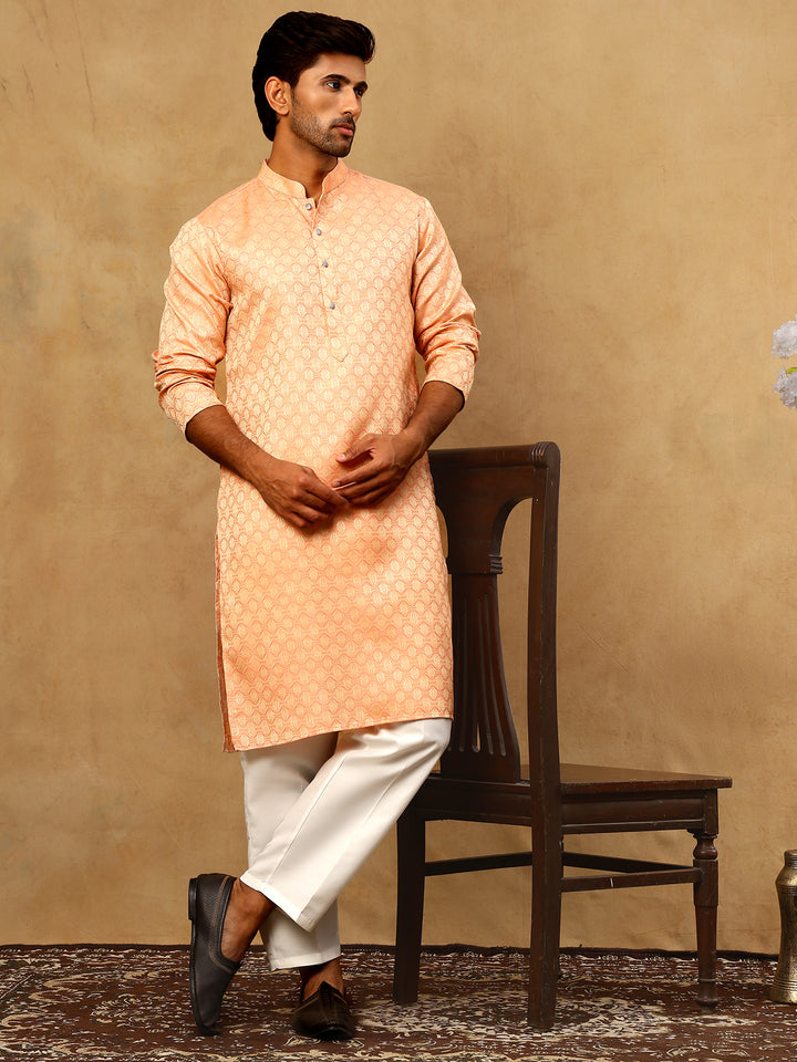 Woven Design Cotton Jacquard Kurta Set