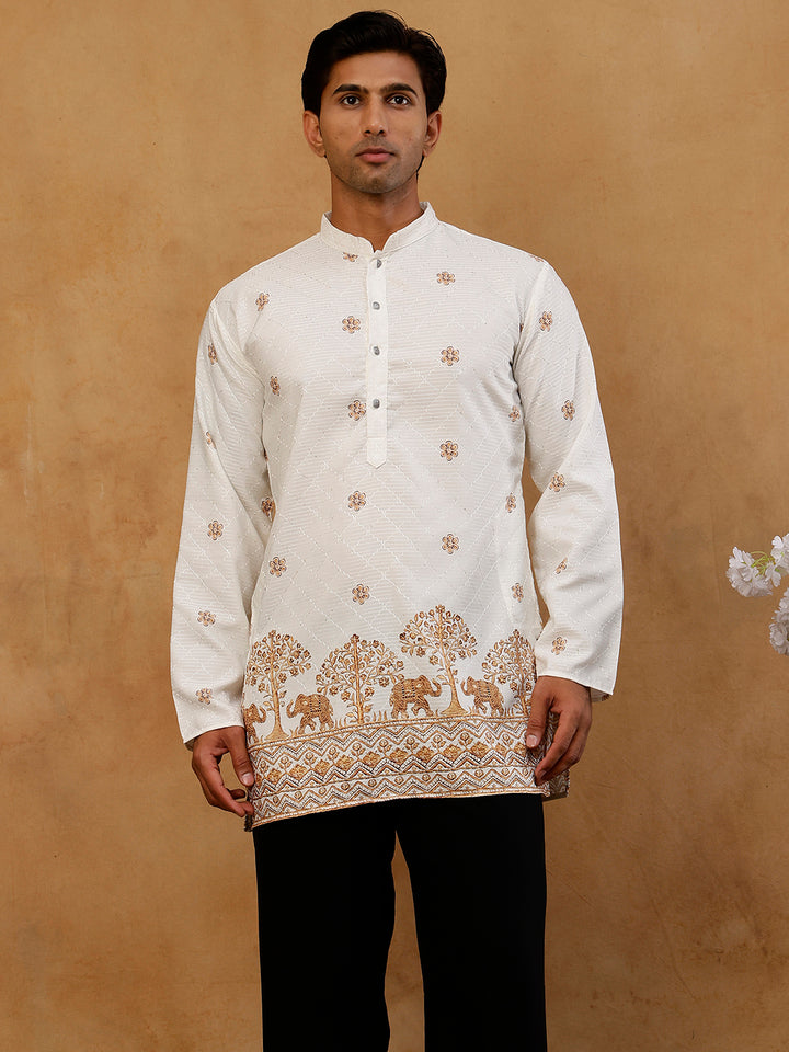 Premium Printed &amp; Thread Work Kurta