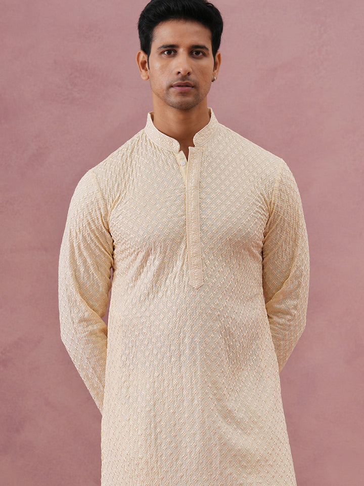 Viscose Rayon Traditional Embroidered Kurta