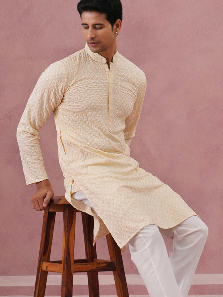 Viscose Rayon Traditional Embroidered Kurta