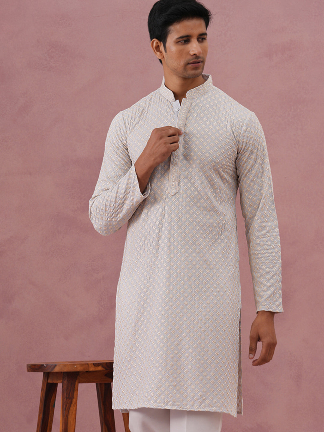Viscose Rayon Traditional Embroidered Kurta