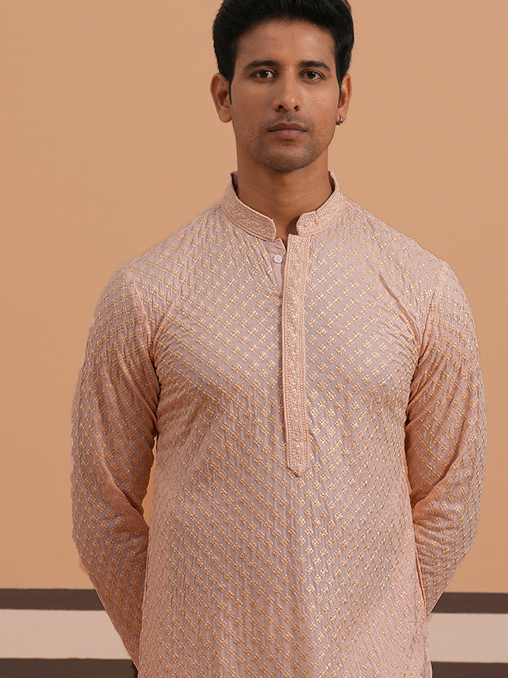 Viscose Rayon Traditional Embroidered Kurta