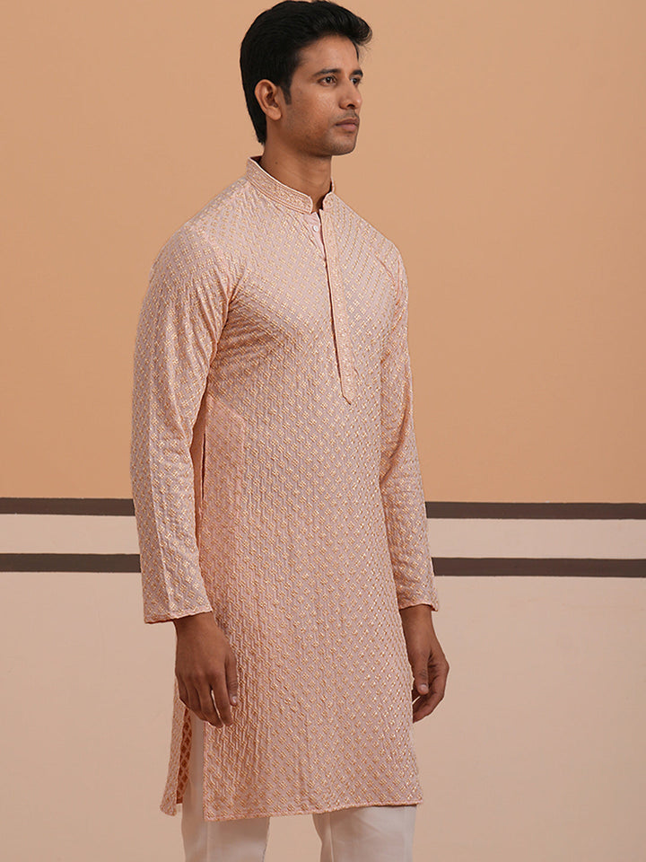 Viscose Rayon Traditional Embroidered Kurta