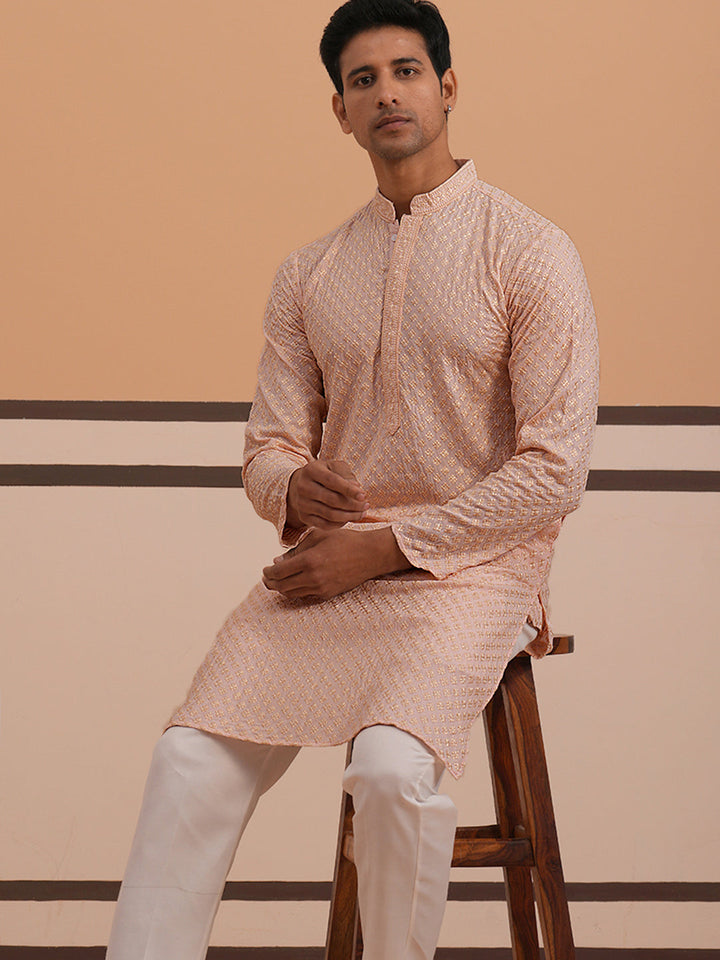 Viscose Rayon Traditional Embroidered Kurta
