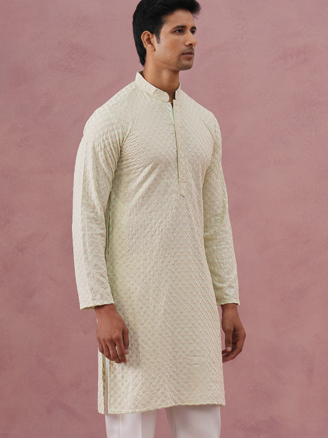 Viscose Rayon Traditional Embroidered Kurta