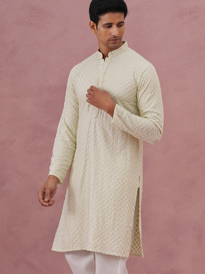 Viscose Rayon Traditional Embroidered Kurta