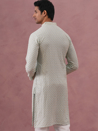 Viscose Rayon Traditional Embroidered Kurta