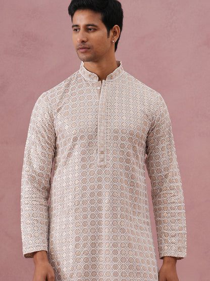 Men’S Rayon Sequin Embroidered Kurta
