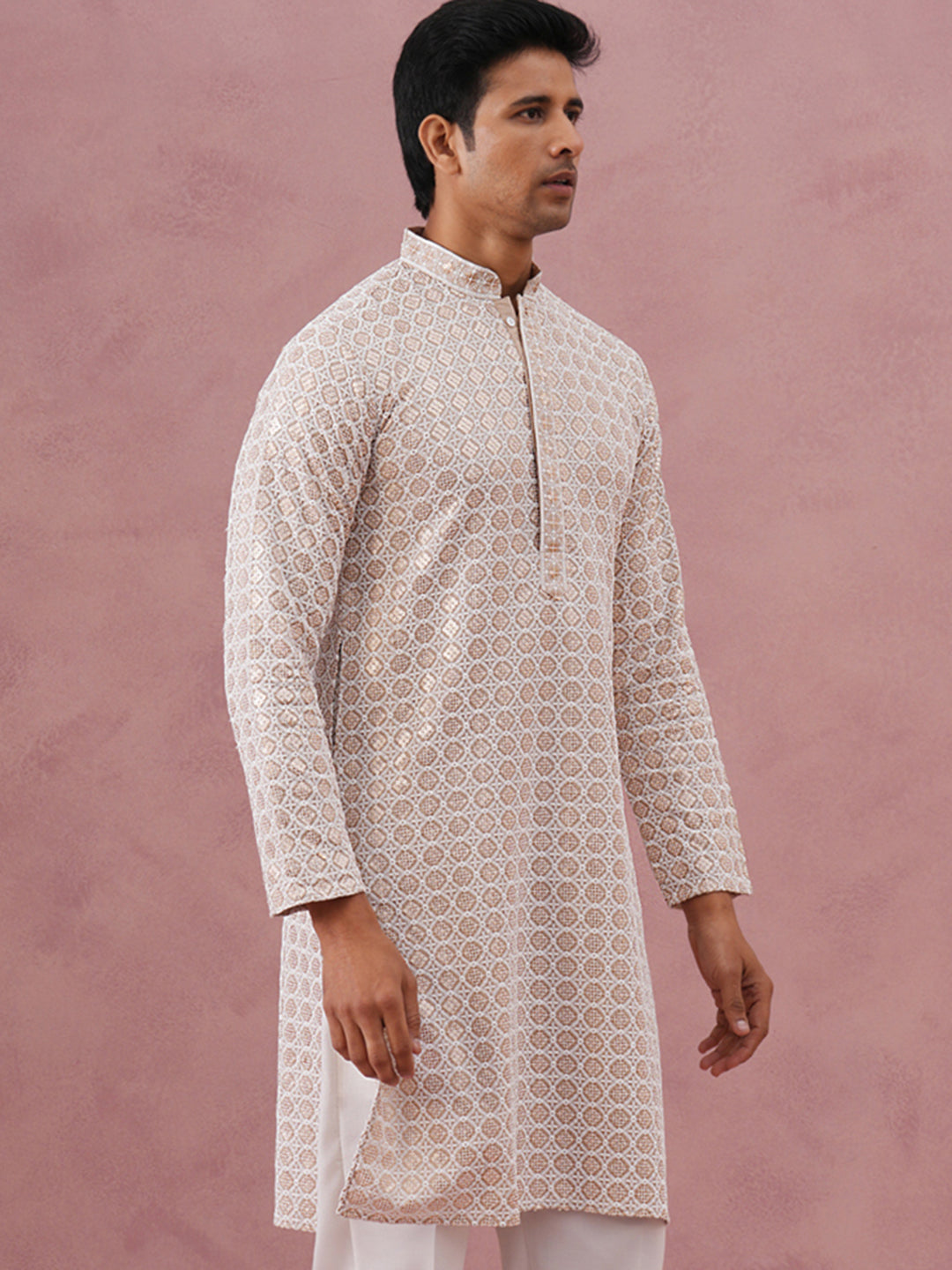 Men’S Rayon Sequin Embroidered Kurta