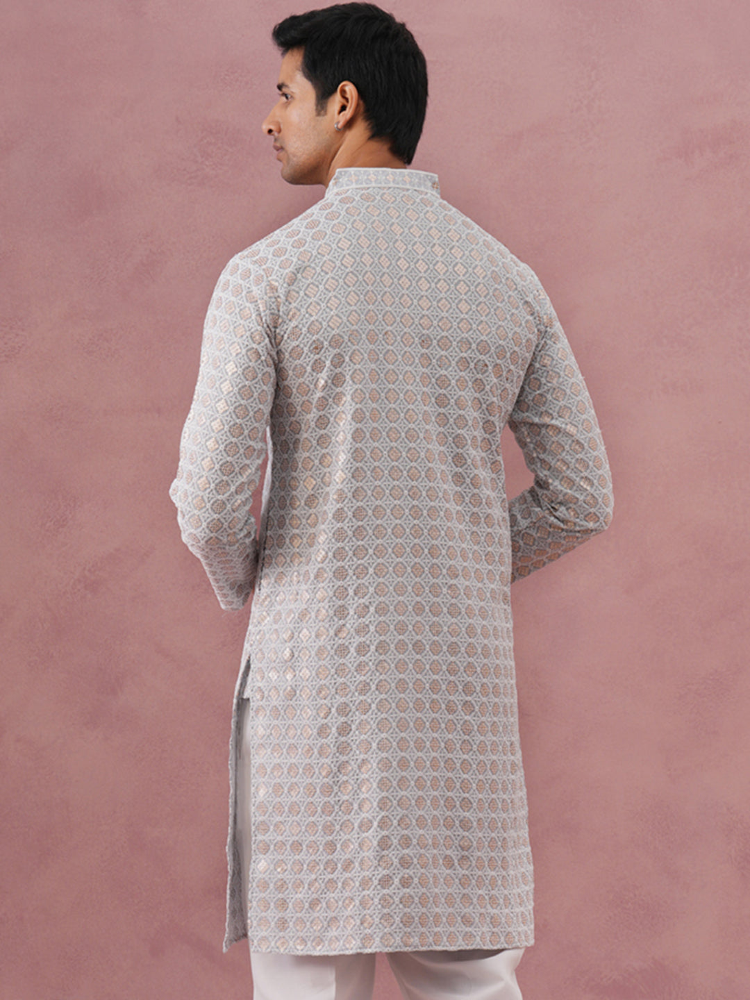 Men’S Rayon Sequin Embroidered Kurta