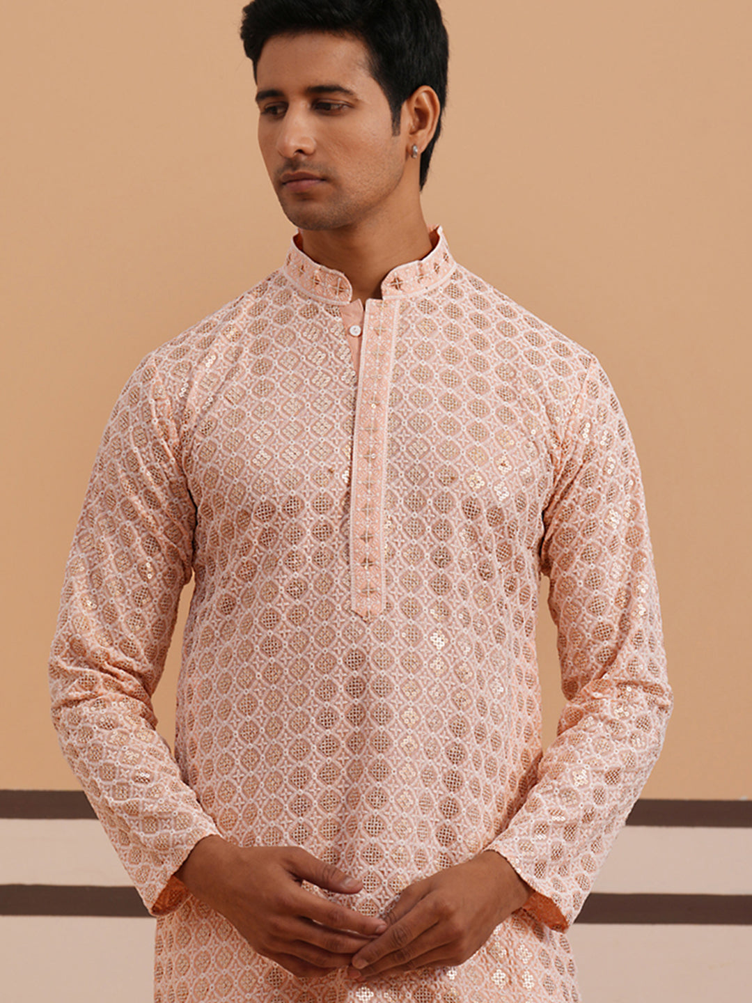 Men’S Rayon Sequin Embroidered Kurta