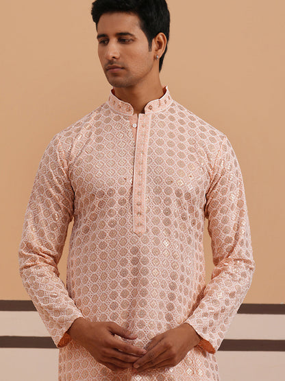Men’S Rayon Sequin Embroidered Kurta