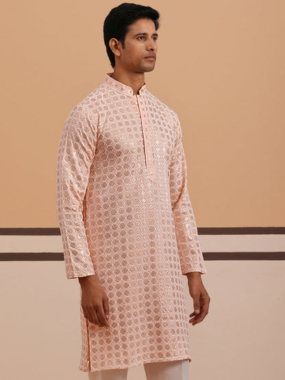Men’S Rayon Sequin Embroidered Kurta