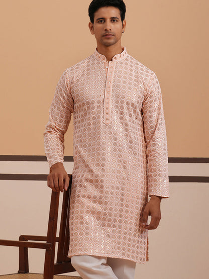 Men’S Rayon Sequin Embroidered Kurta