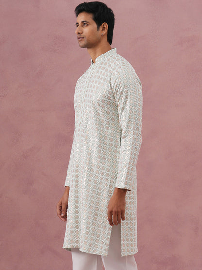 Men’S Rayon Sequin Embroidered Kurta