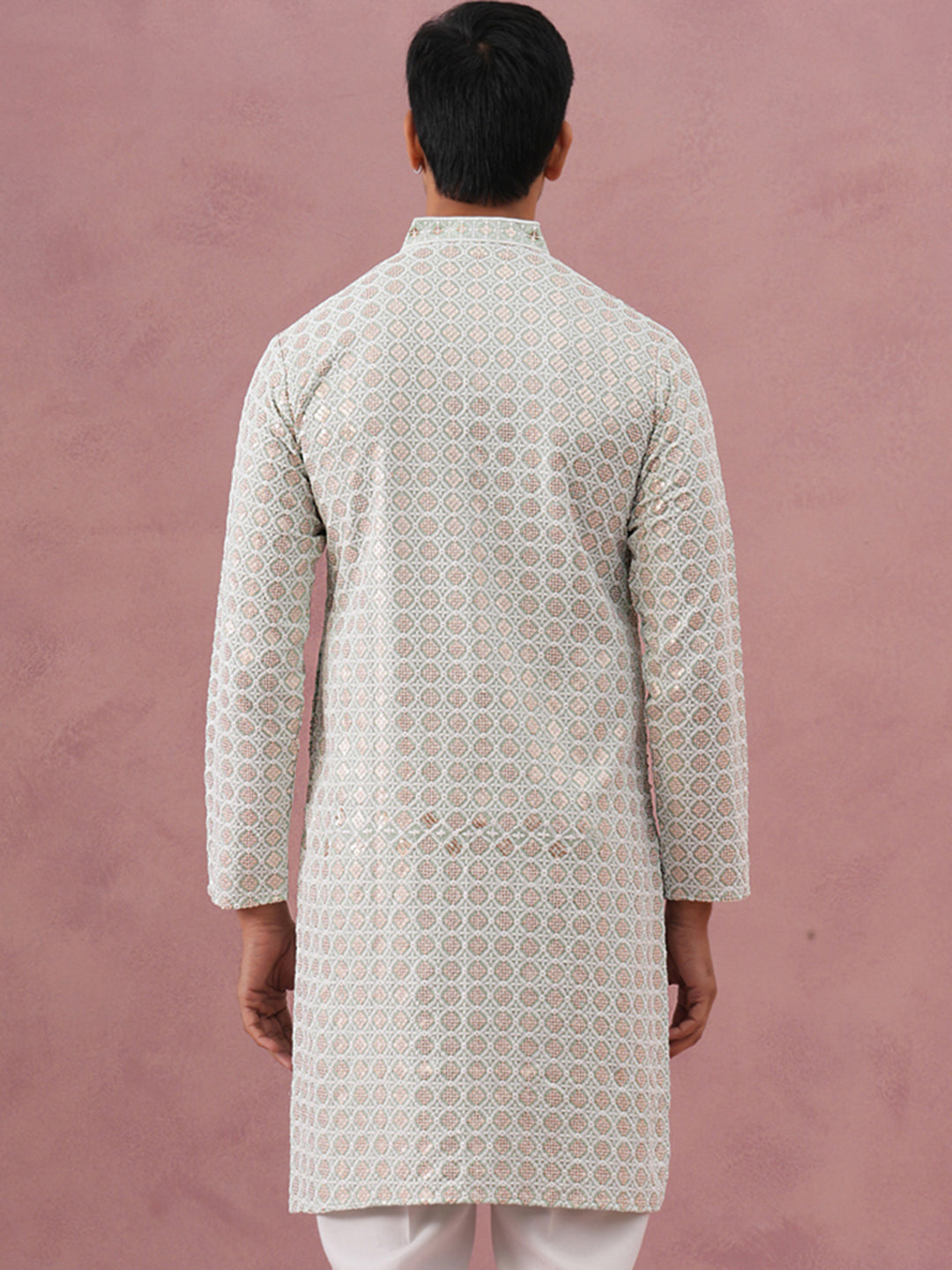 Men’S Rayon Sequin Embroidered Kurta