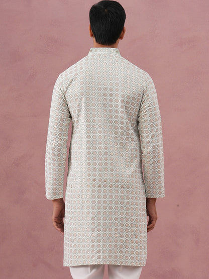 Men’S Rayon Sequin Embroidered Kurta