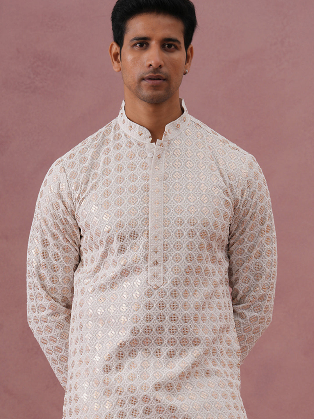 Men’S Rayon Sequin Embroidered Kurta