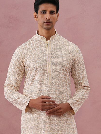 Men’S Rayon Sequin Embroidered Kurta
