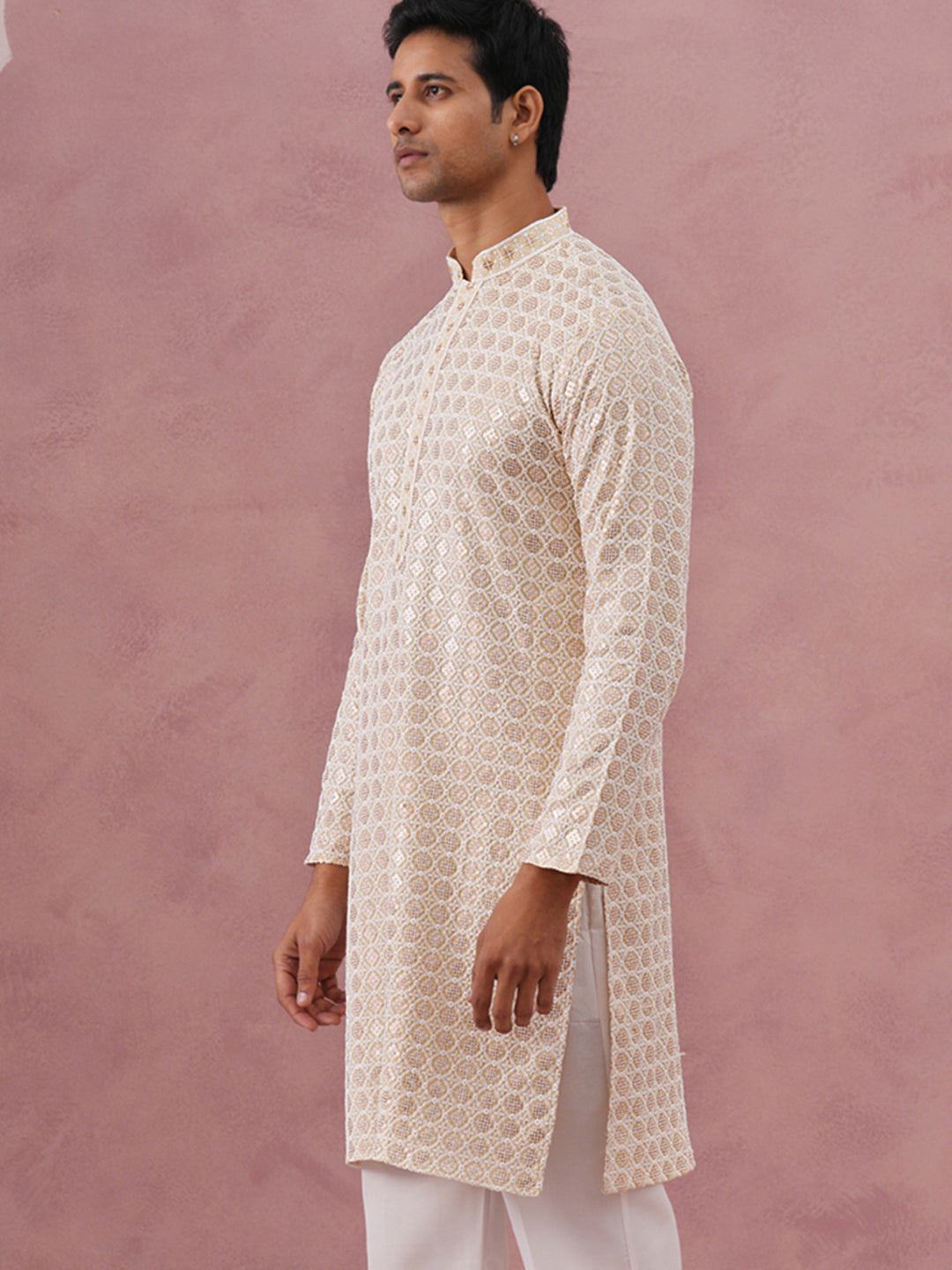 Men’S Rayon Sequin Embroidered Kurta