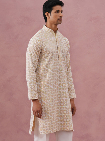 Men’S Rayon Sequin Embroidered Kurta