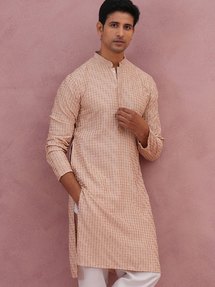 Rayon Embroidered Kurta For Men
