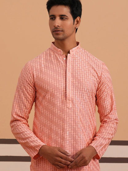 Rayon Embroidered Kurta For Men