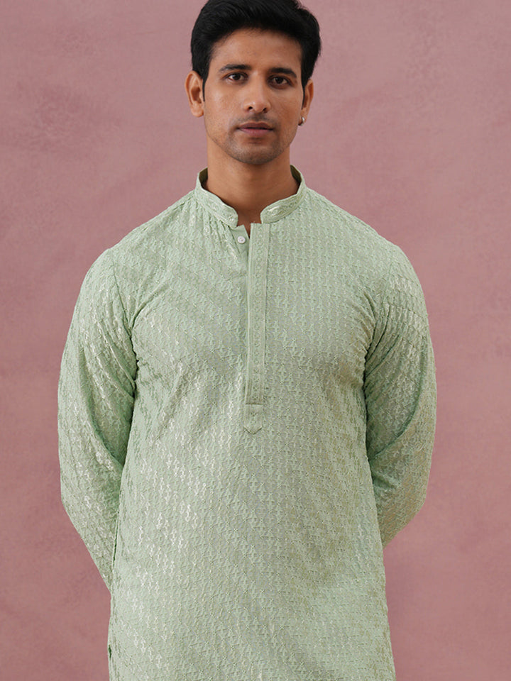 Rayon Embroidered Kurta For Men