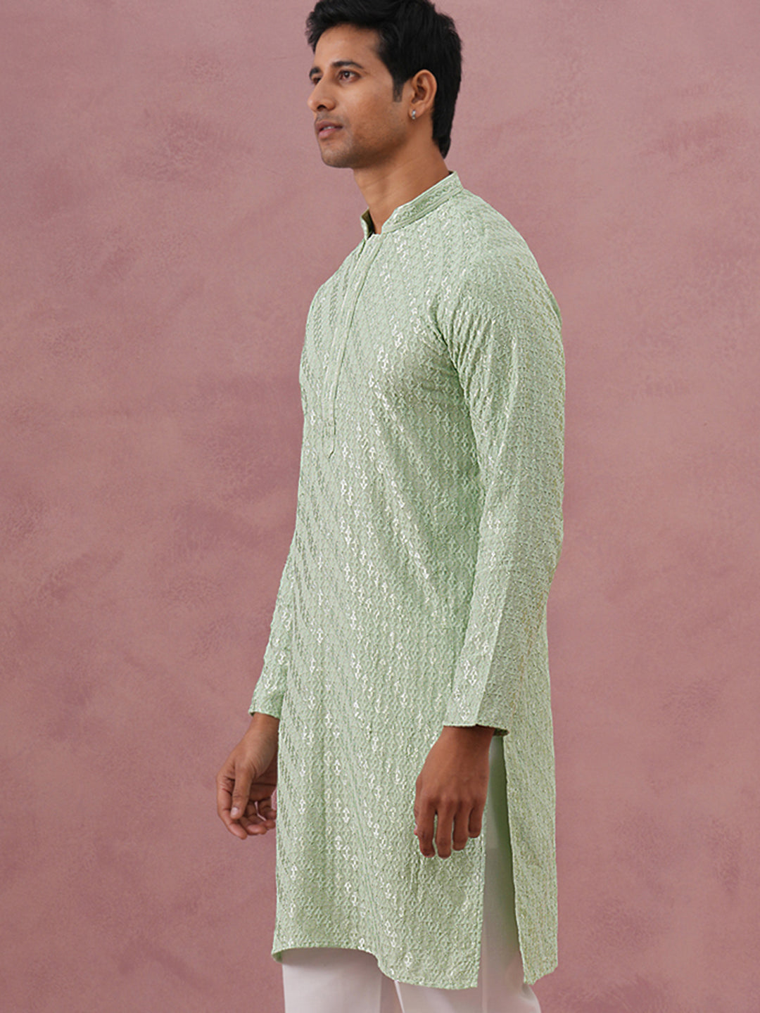 Rayon Embroidered Kurta For Men