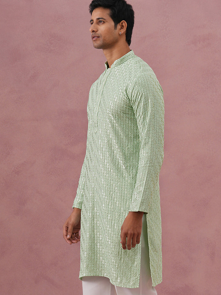 Rayon Embroidered Kurta For Men
