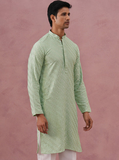 Rayon Embroidered Kurta For Men