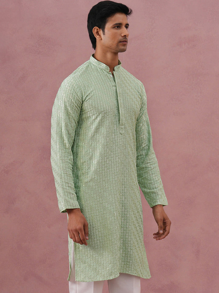 Rayon Embroidered Kurta For Men