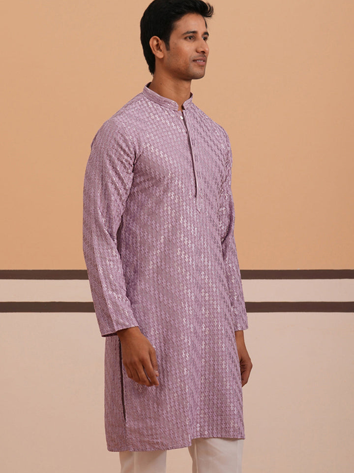 Rayon Embroidered Kurta For Men