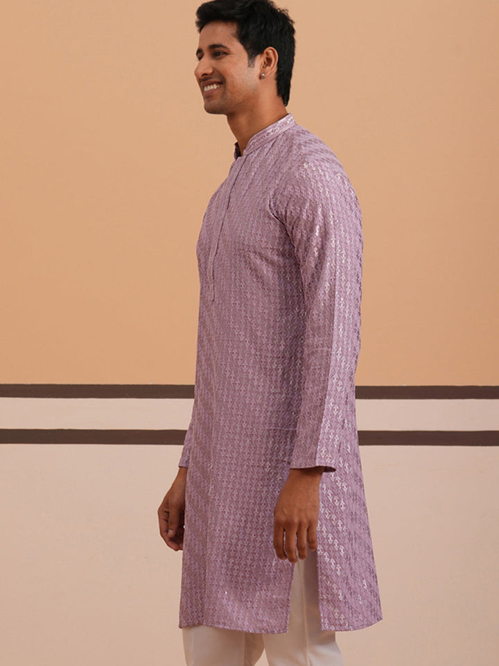 Rayon Embroidered Kurta For Men