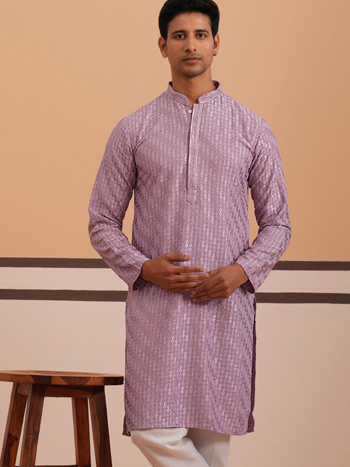 Rayon Embroidered Kurta For Men