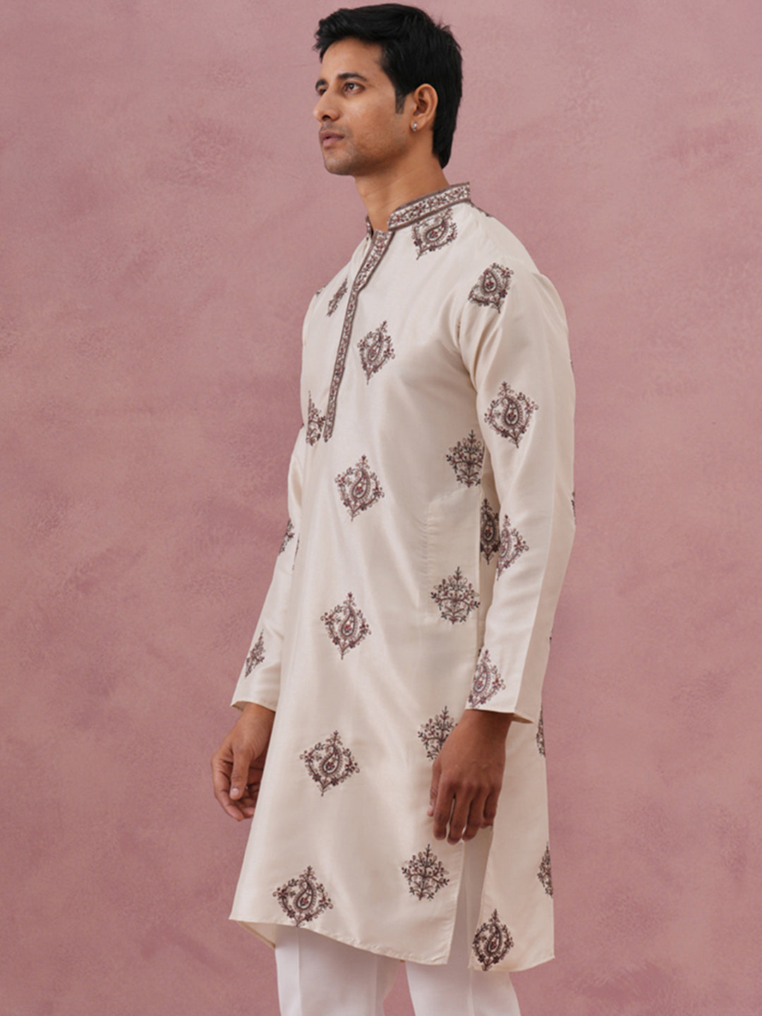 Silk Blend Black Kurta For Men